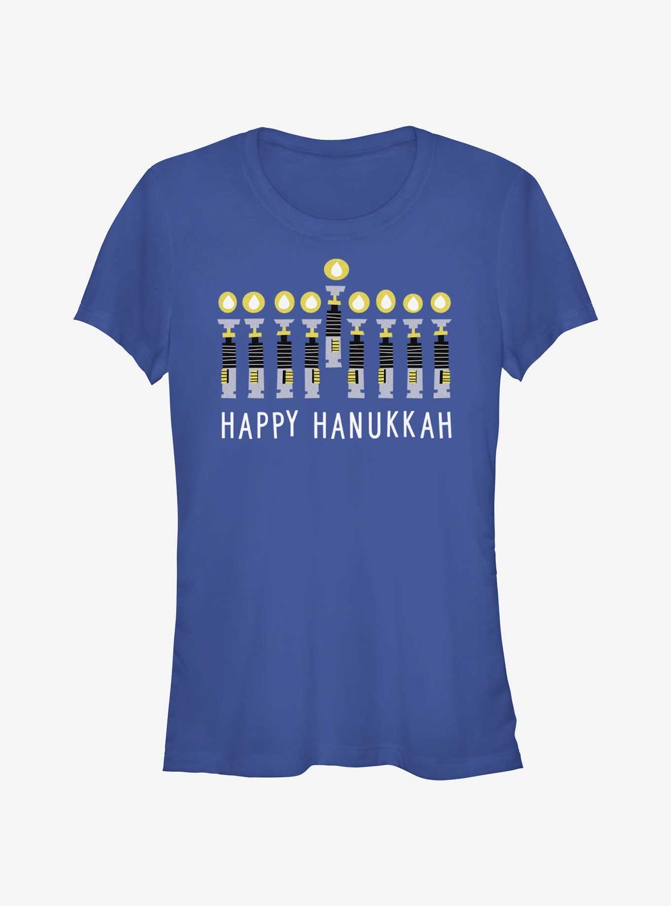 Star Wars Light Saber Hanukkah Girls T-Shirt, ROYAL, hi-res