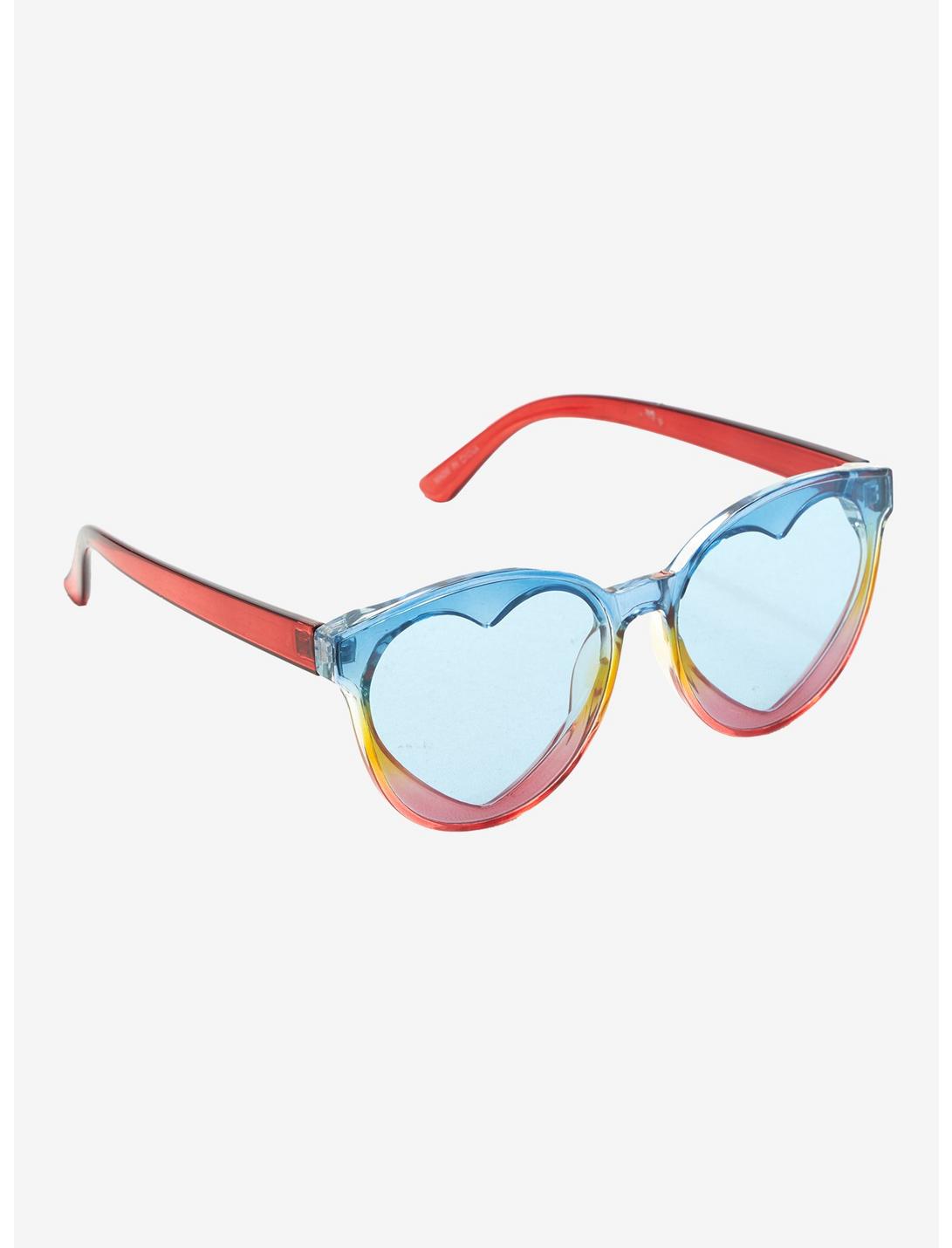 Rainbow Heart Cutout Sunglasses, , hi-res