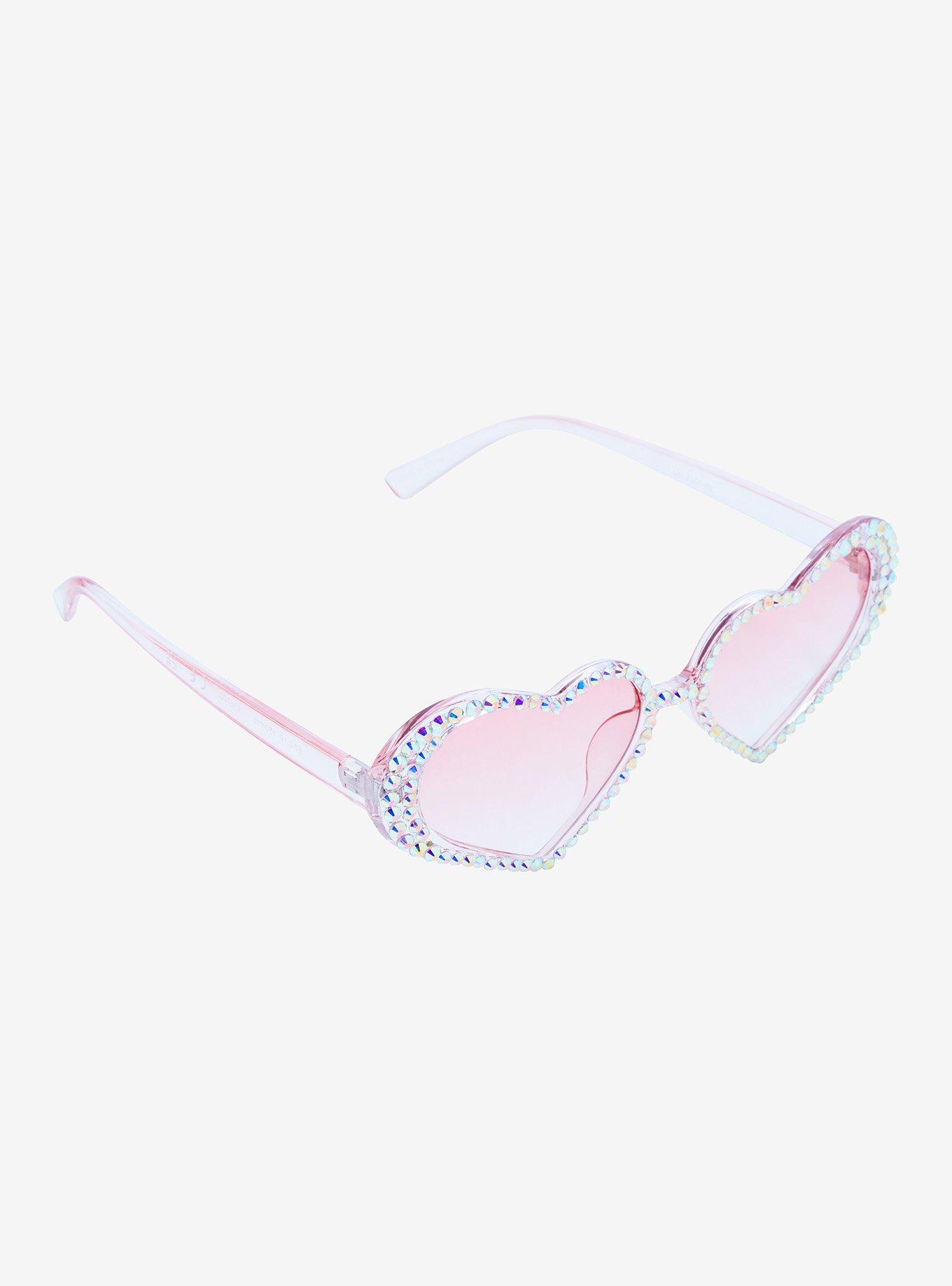 Pink Bling Heart Sunglasses, , hi-res