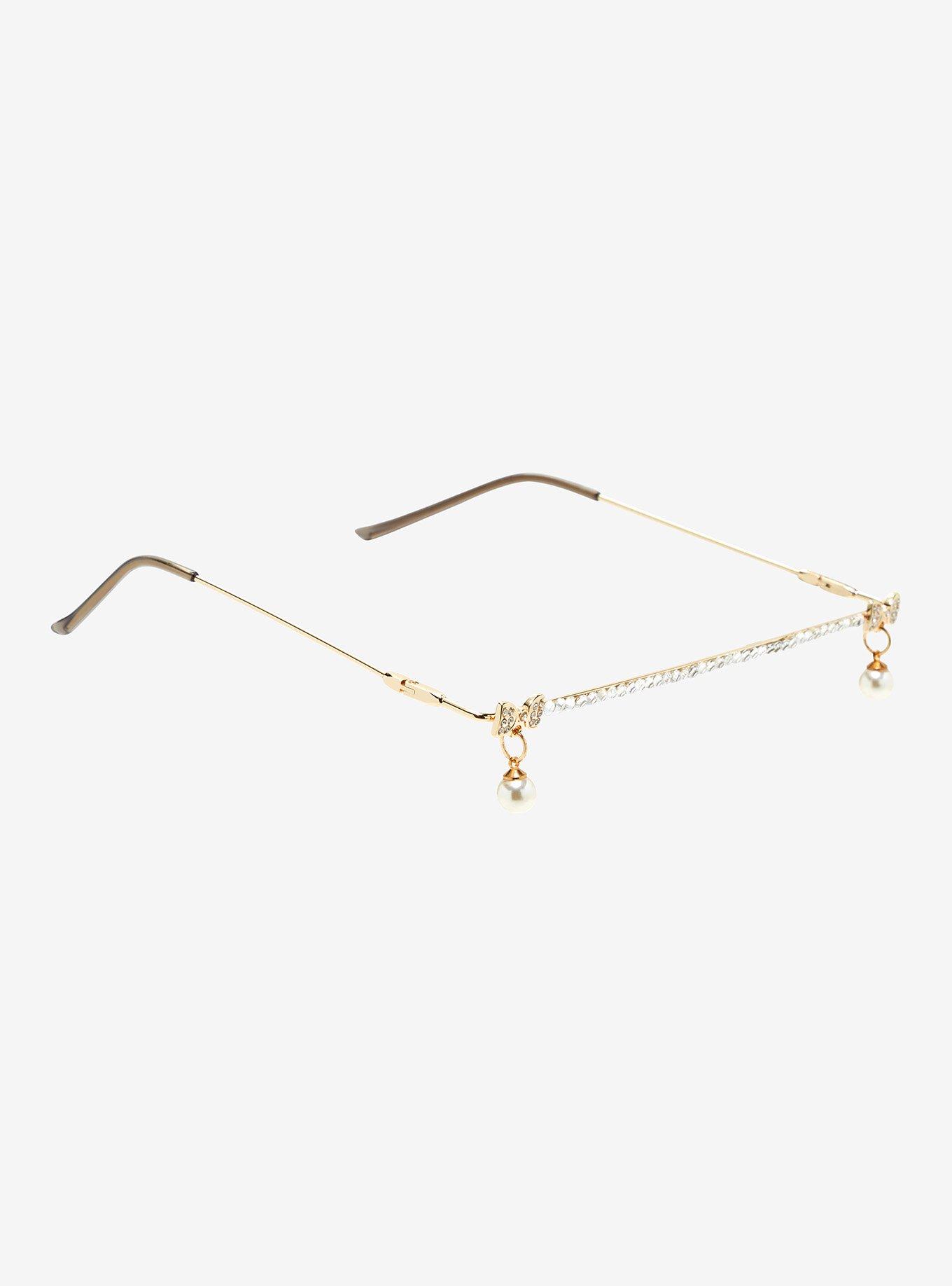 Gem Straight Bar Lensless Glasses, , hi-res