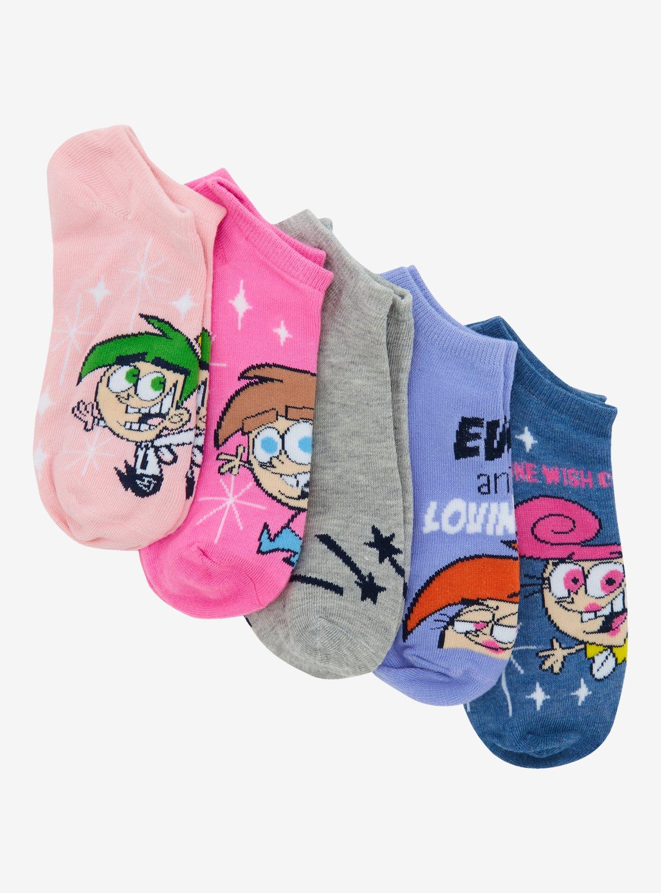 The Fairly OddParents Character No-Show Socks 5 Pair