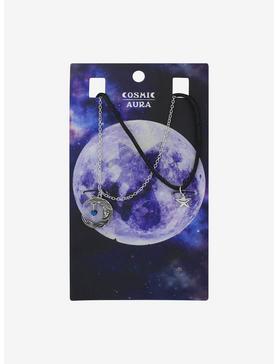 Crescent Moon Star Choker Necklace Set, , hi-res
