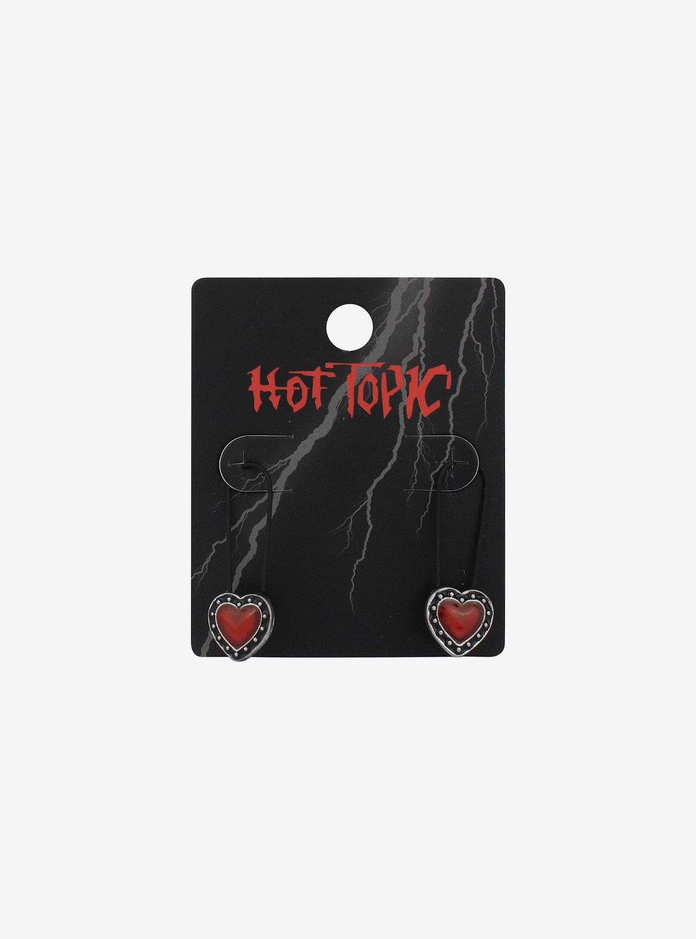 Black & Red Heart Hair Clip Hot Topic