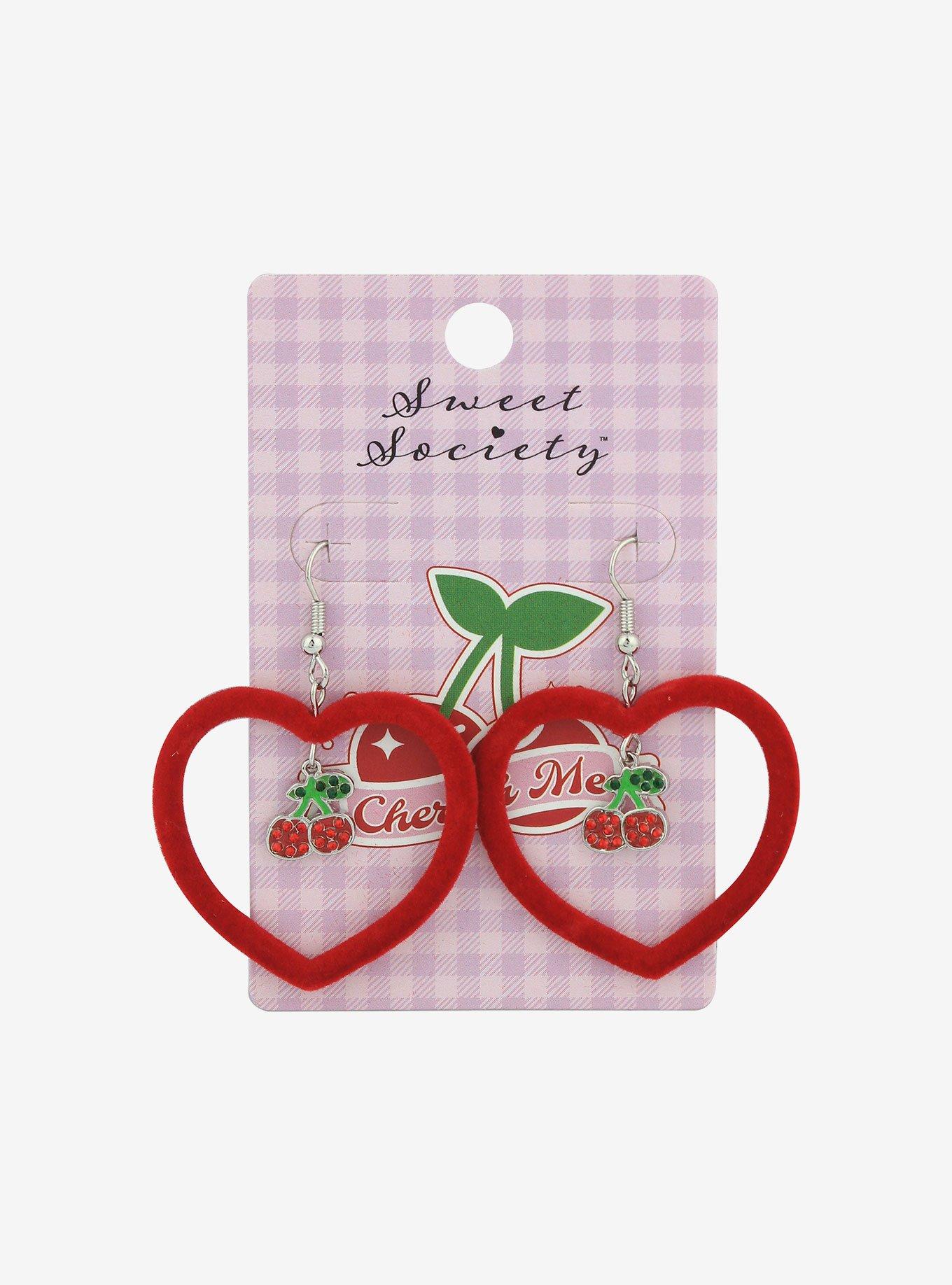 Sweet Society Heart Cherry Drop Earrings, , hi-res