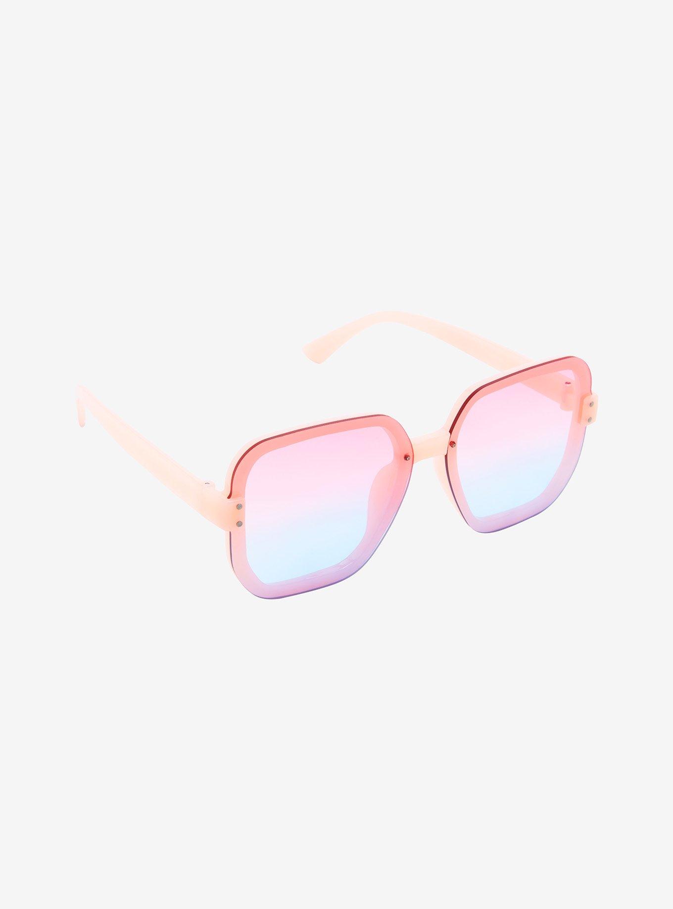 Pastel Pink & Purple Gradient Square Sunglasses, , hi-res