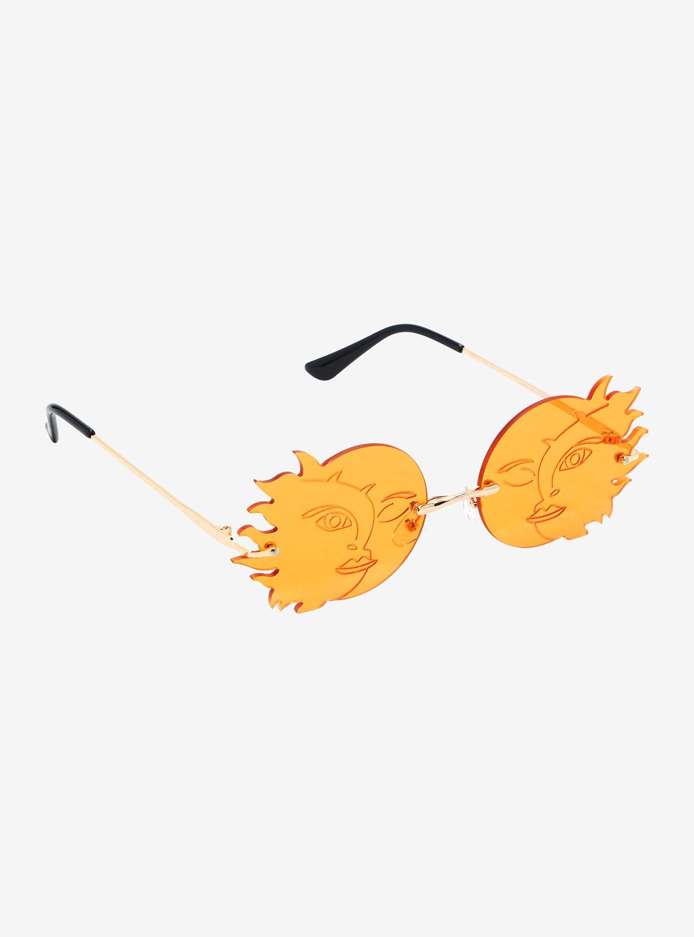 Orange Sun & Moon Sunglasses, , hi-res