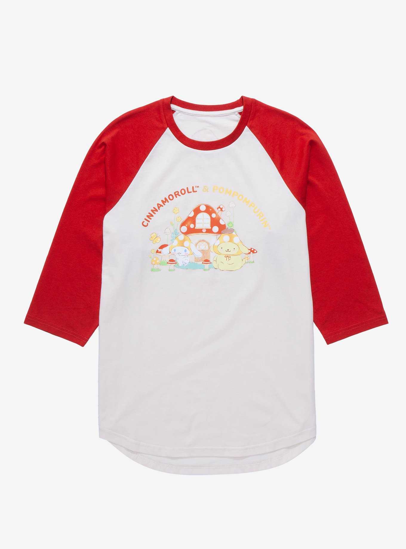 Sanrio Mushrooms Cinnamoroll & Pompompurin Raglan T-Shirt - BoxLunch Exclusive, , hi-res