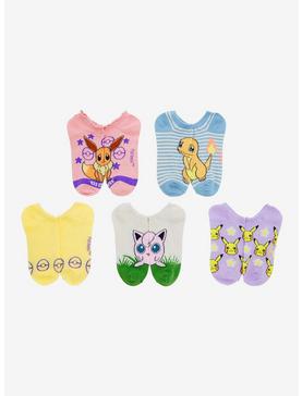 Plus Size Pokemon Cute Pals No-Show Socks 5 Pair, , hi-res