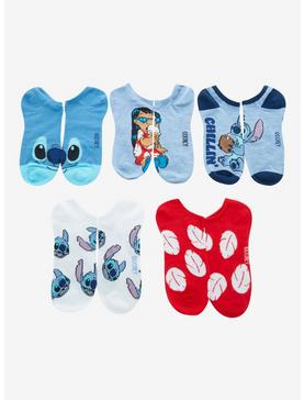 Plus Size Disney Lilo & Stitch Duo Chillin' No-Show Socks 5 Pair, , hi-res