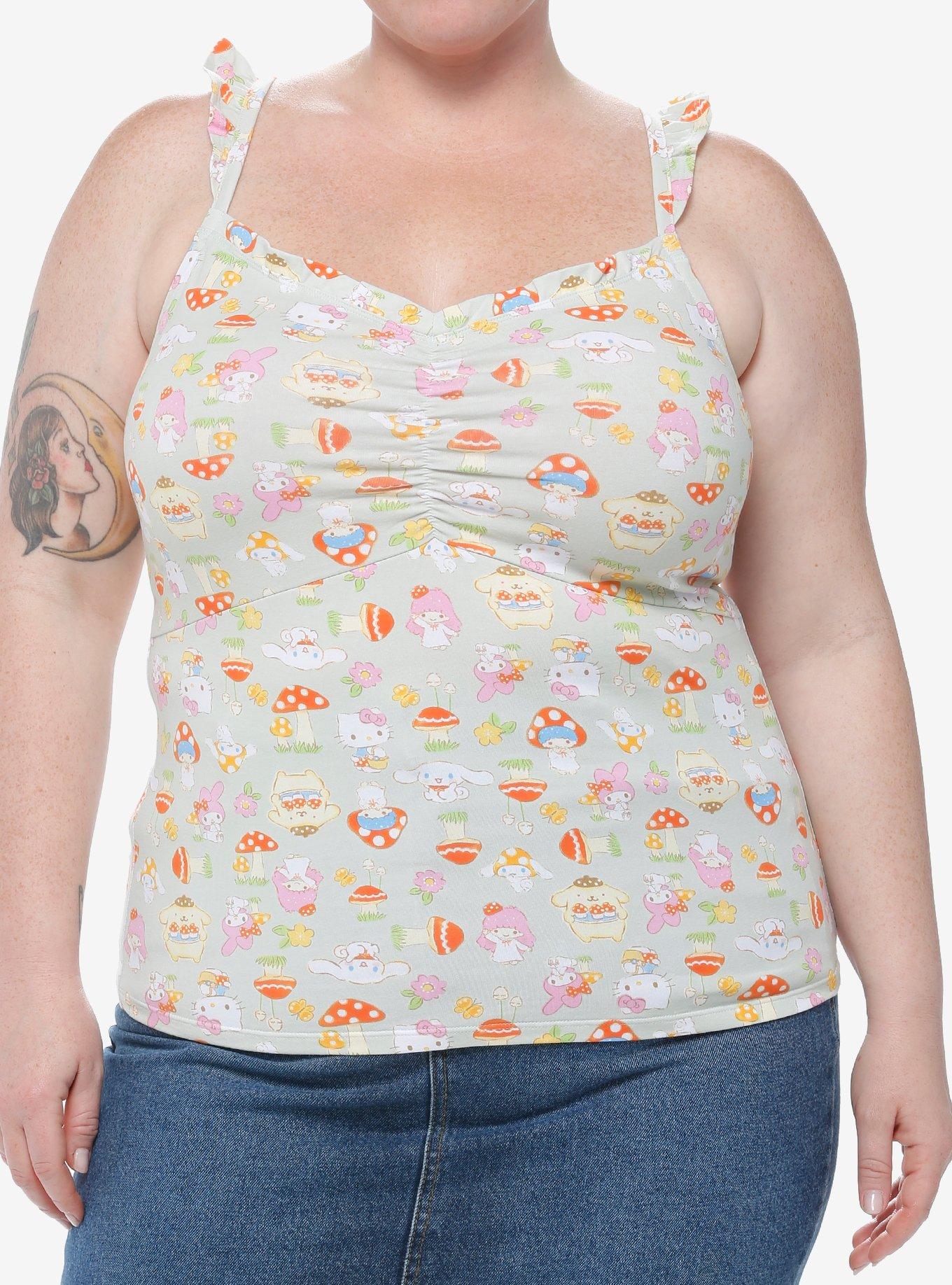 Hello Kitty And Friends Mushroom Ruffle Girls Cami Plus Size, MULTI, hi-res