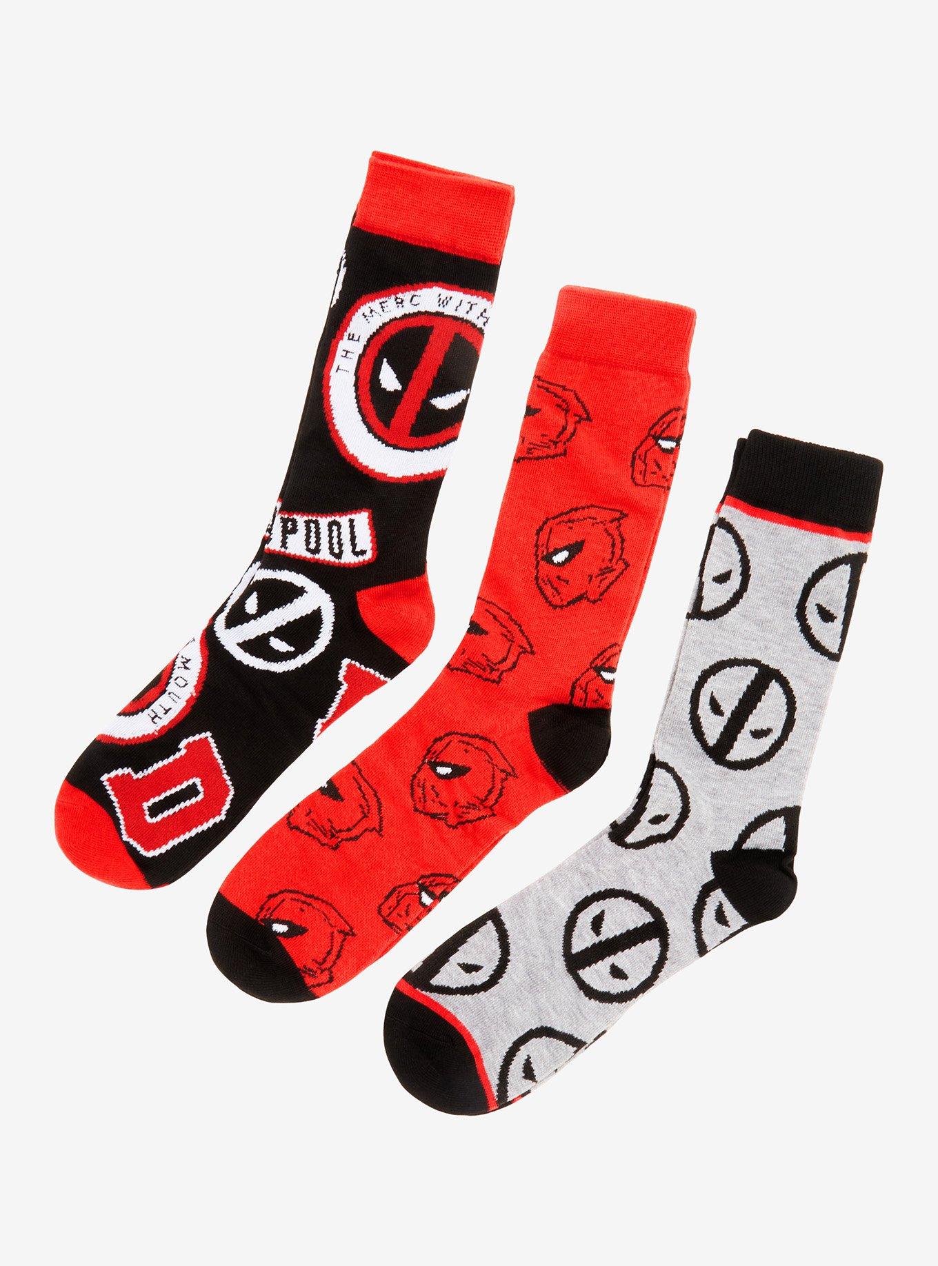Marvel Deadpool Taco Truck Crew Socks 3 Pair, , hi-res