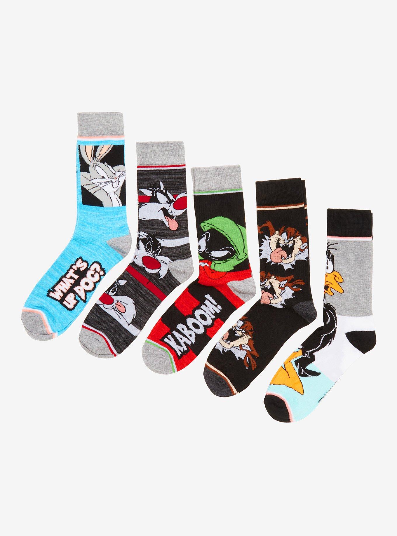 Looney Tunes Characters Crew Socks 5 Pair, , hi-res