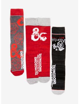 Plus Size Dungeons & Dragons Logo Crew Socks 3 Pair, , hi-res