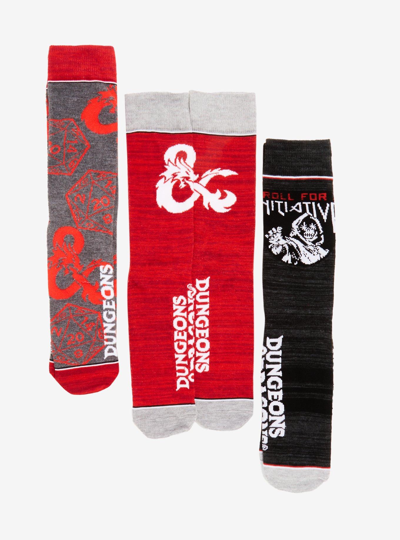 Dungeons & Dragons Logo Crew Socks 3 Pair, , hi-res