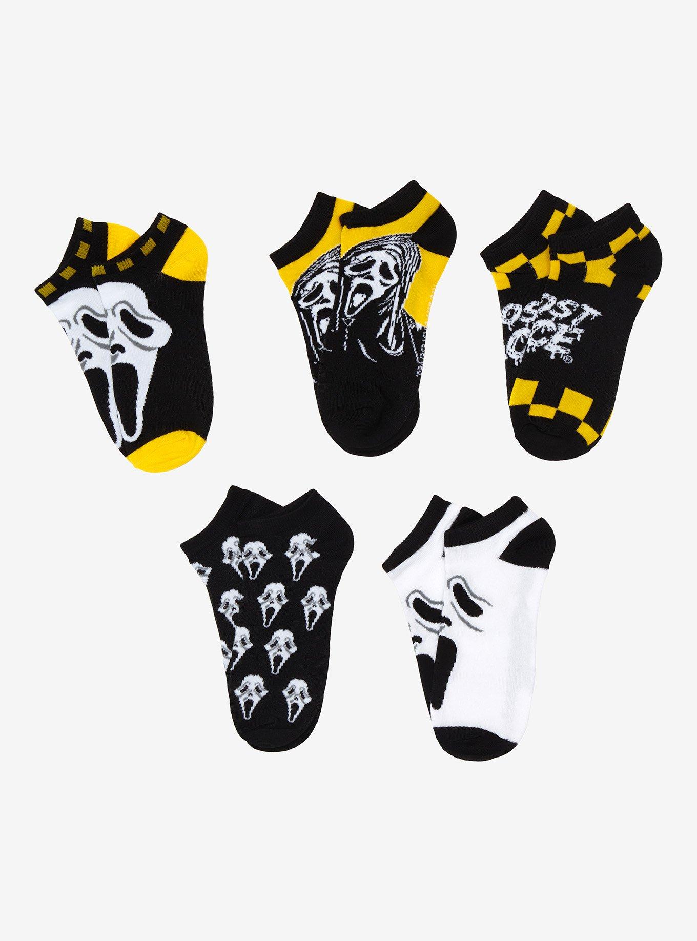 Scream Ghost Face No-Show Socks 5 Pair, , hi-res