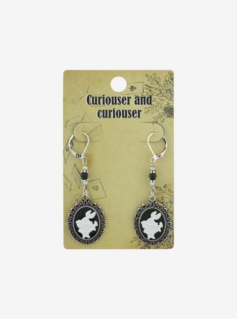 White Rabbit Cameo Drop Earrings | Hot Topic