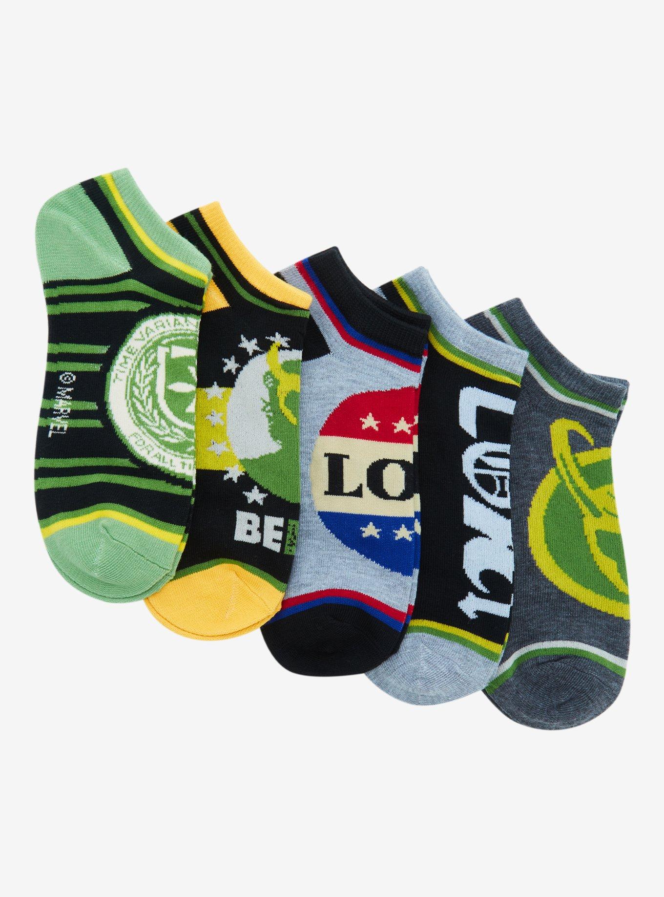 Marvel Loki Campaign No-Show Socks 5 Pair, , hi-res