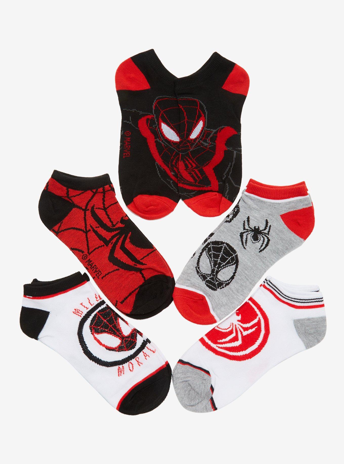 Marvel Spider-Man Miles Morales No-Show Socks 5 Pair, , hi-res