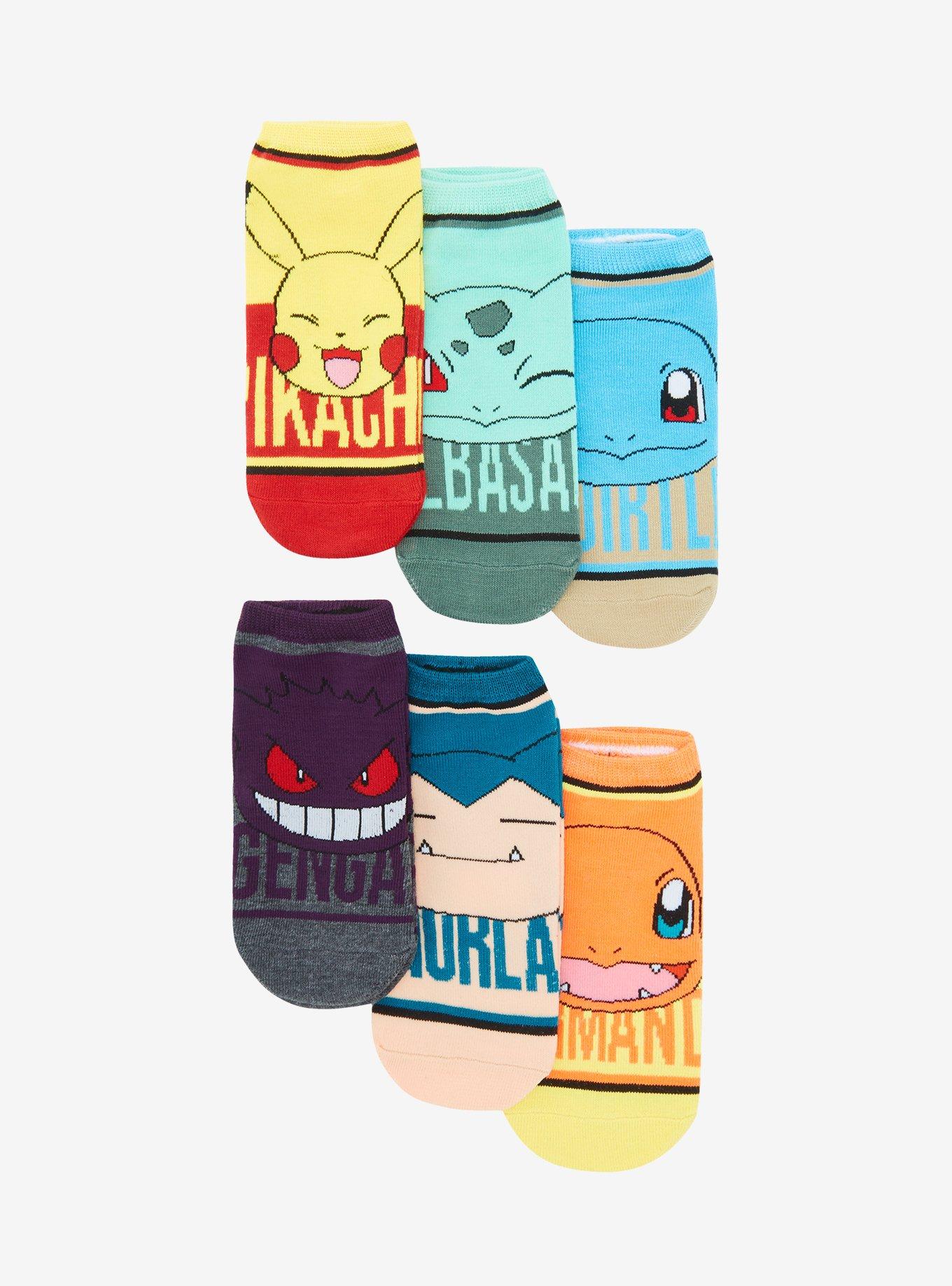 Pokemon Peeking Names No-Show Socks 5 Pair, , hi-res