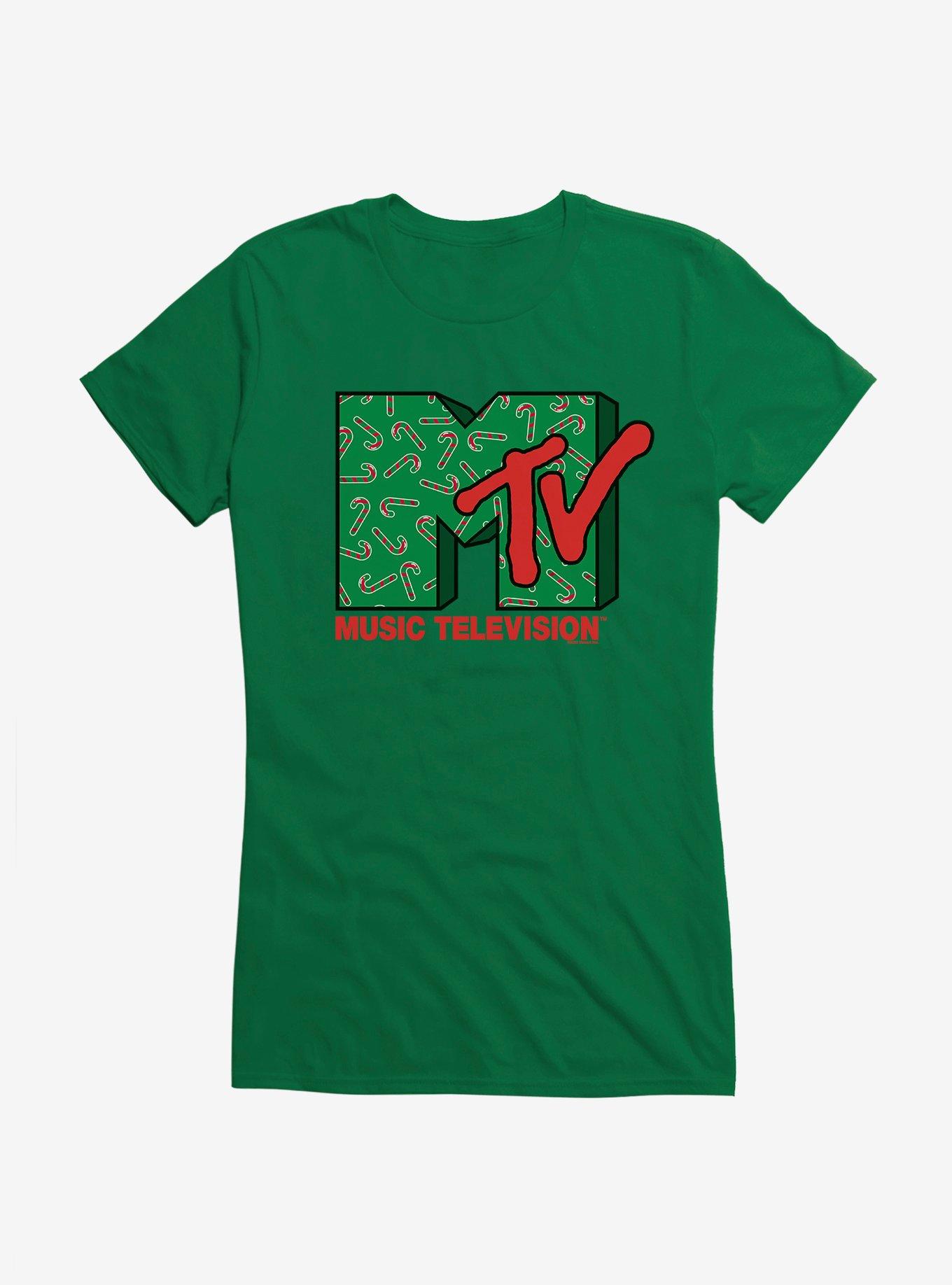 MTV Candy Canes Girls T-Shirt, KELLY GREEN, hi-res