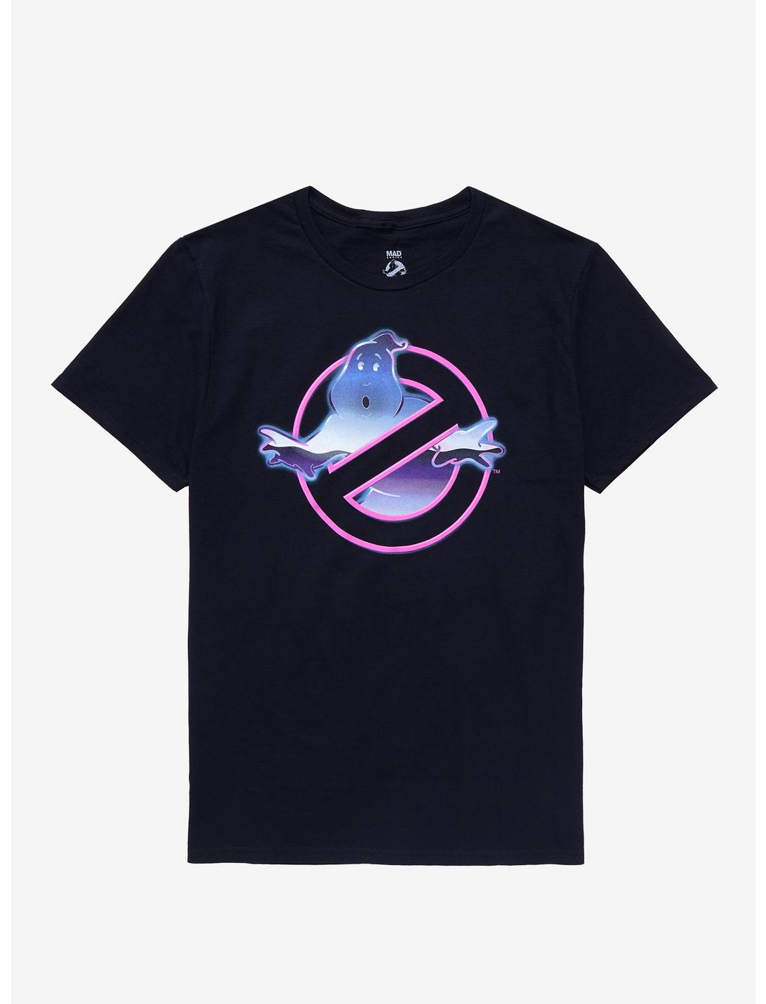Ghostbusters Neon Sign Logo T-Shirt, BLACK, hi-res