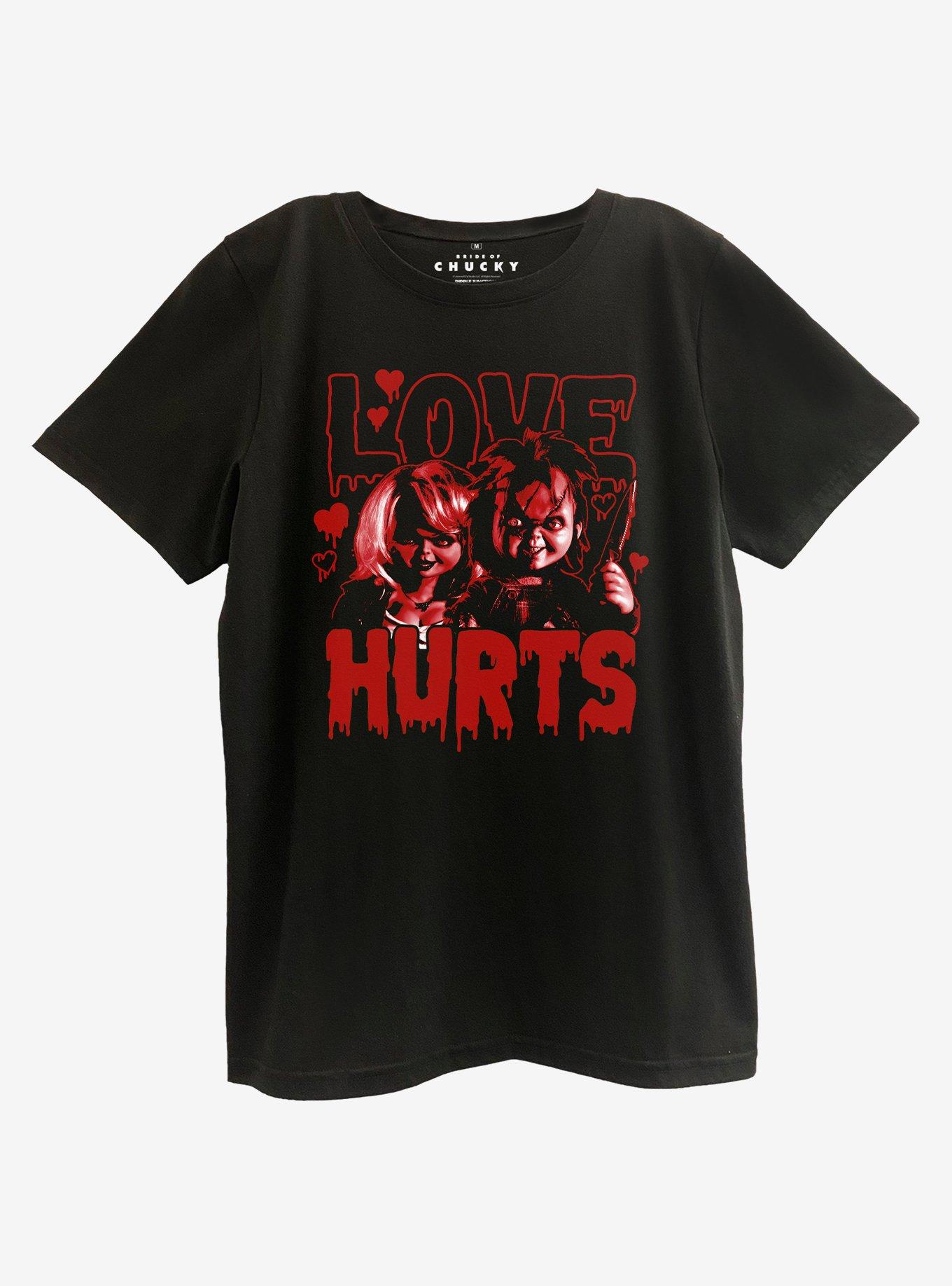 Chucky Love Hurts Duo Boyfriend Fit Girls T-Shirt