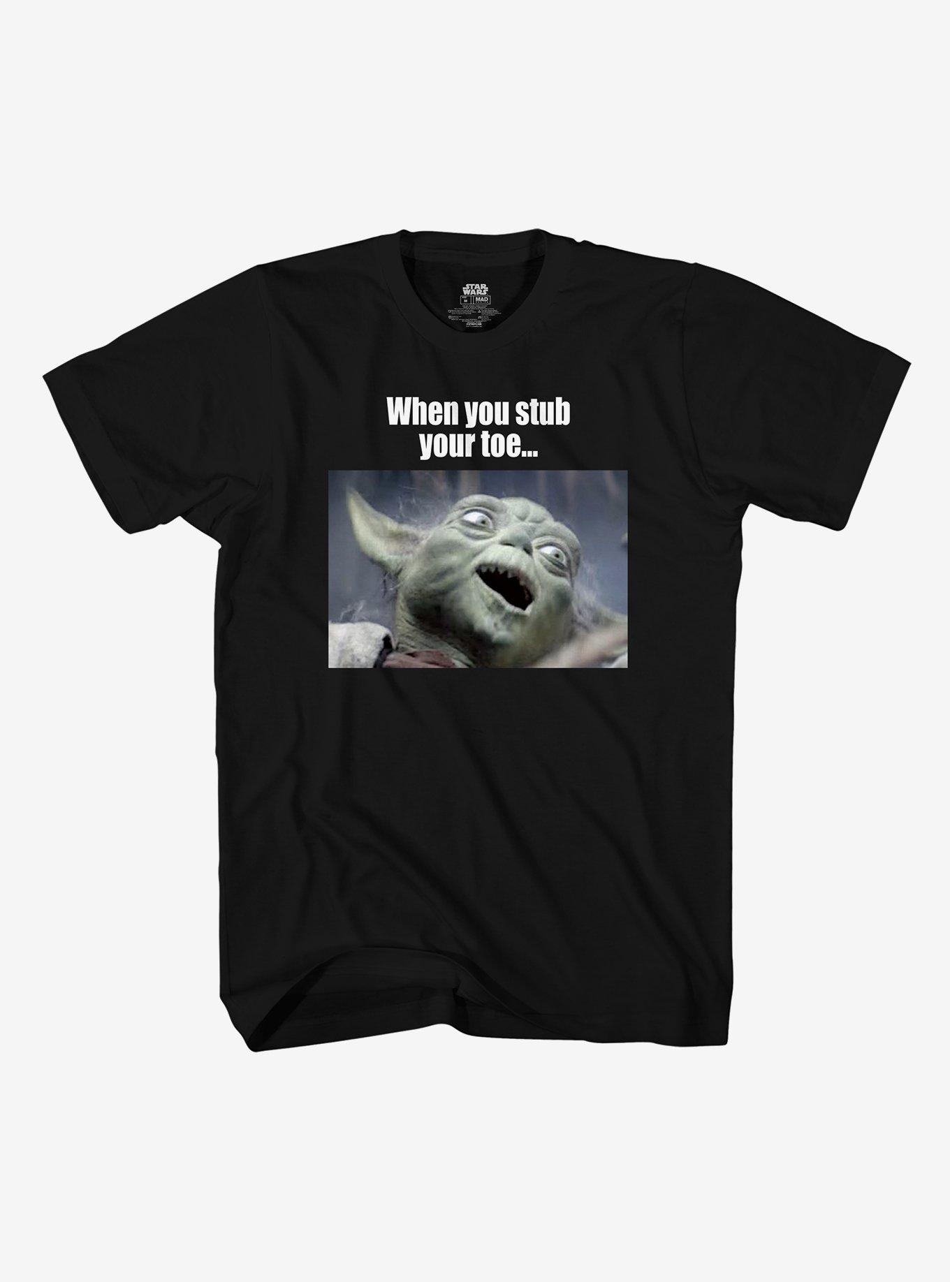Star Wars Yoda Stub Toe Meme T-Shirt, BLACK, hi-res