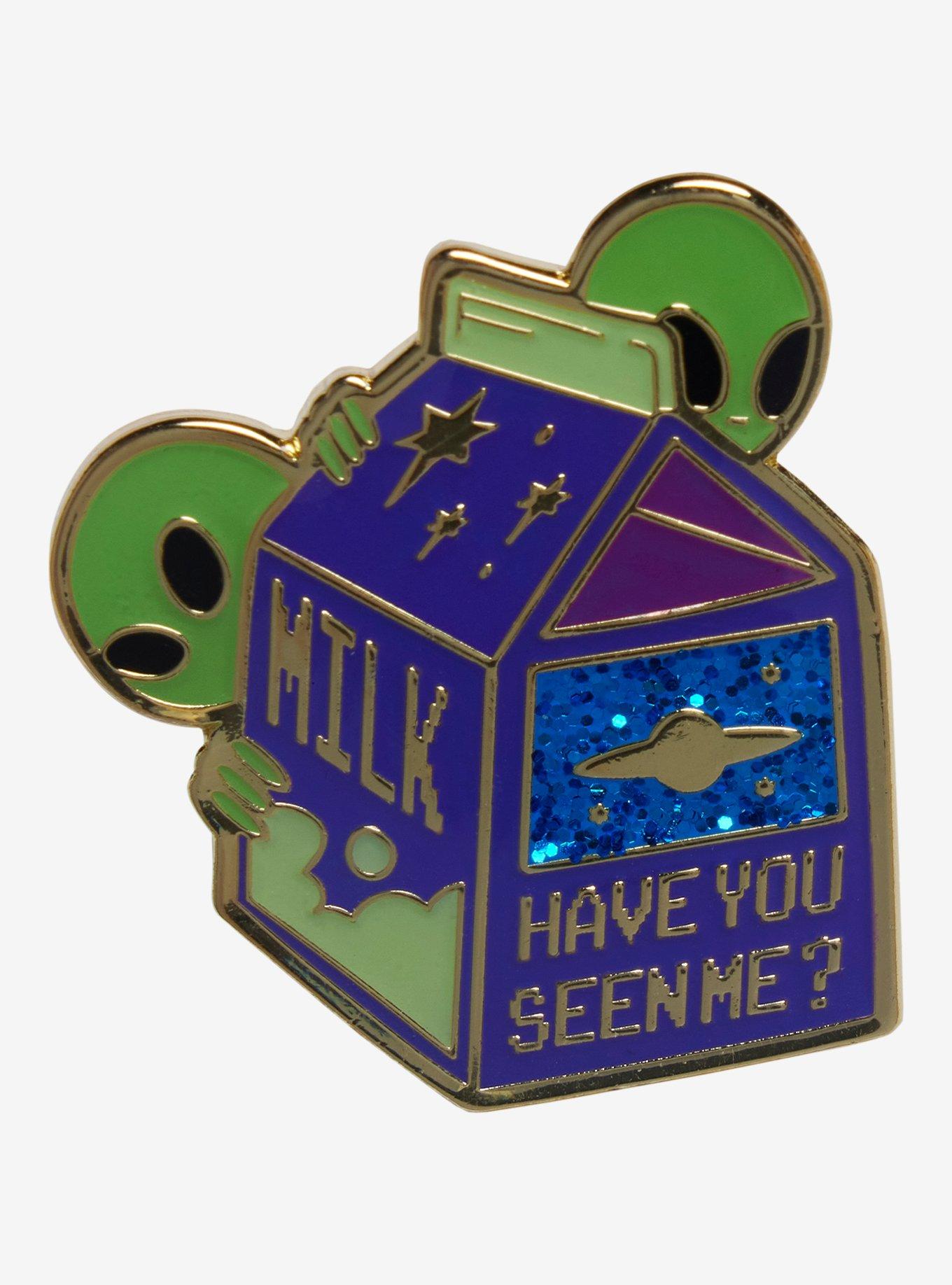 Alien Milk Carton Enamel Pin, , hi-res