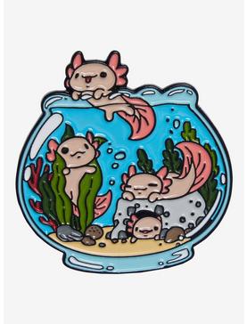 Axolotl Fish Bowl Enamel Pin, , hi-res