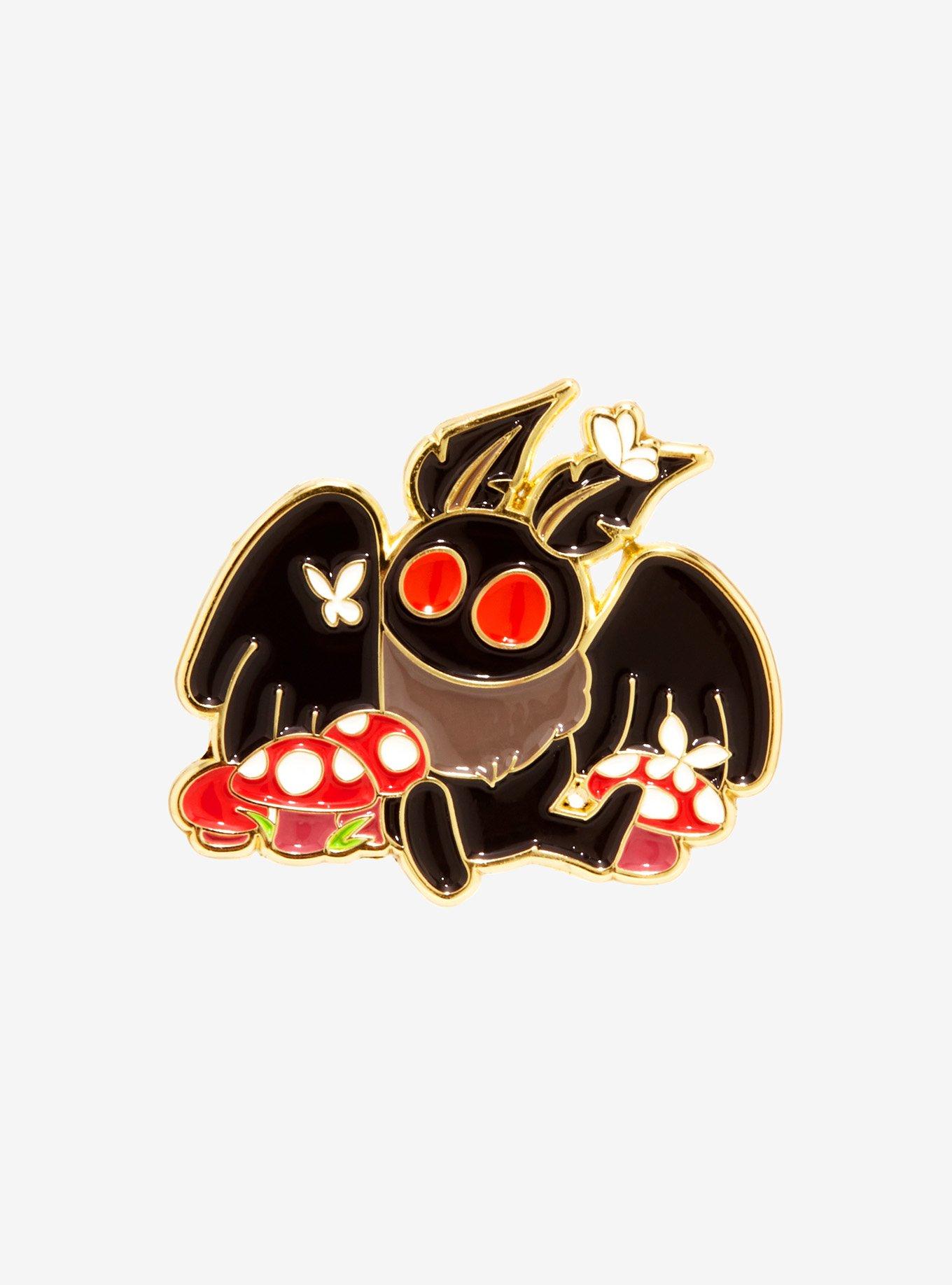 Mothman With Mushrooms Enamel Pin, , hi-res