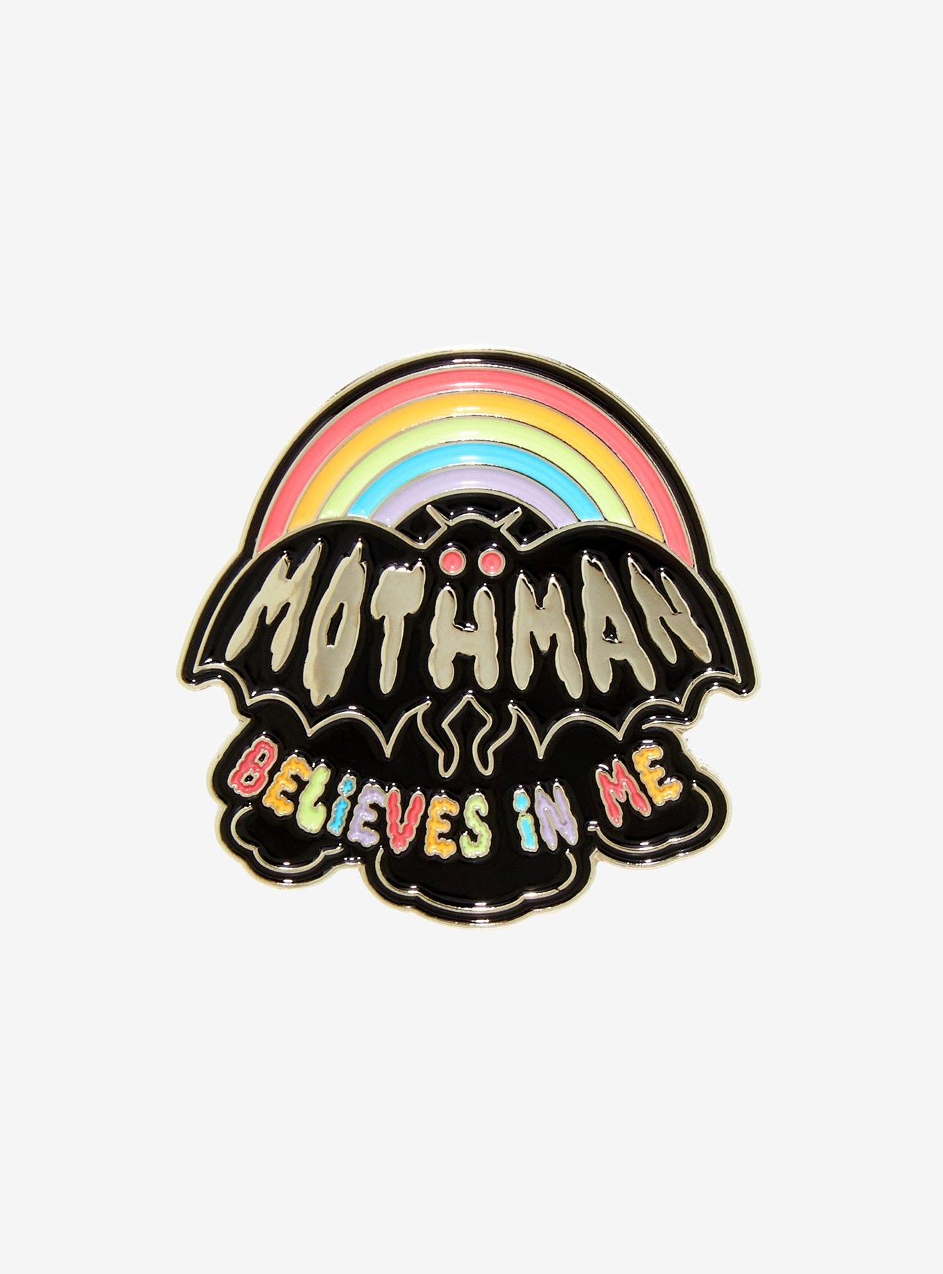 Mothman Rainbow Enamel Pin, , hi-res