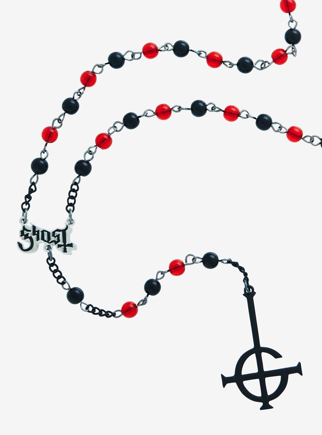 Ghost Grucifix Rosary Necklace, , hi-res