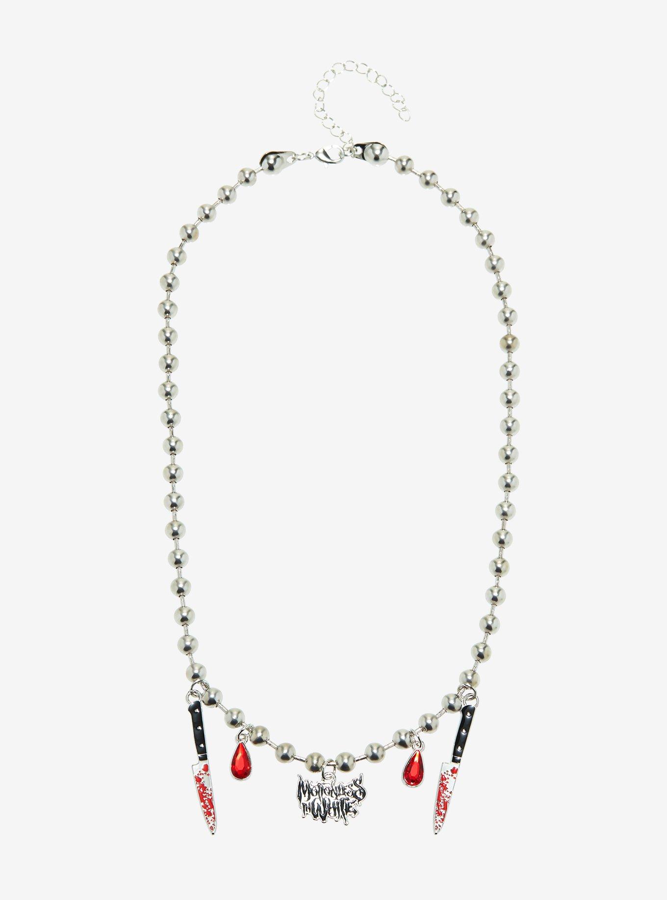 Motionless In White Weapons Logo Necklace, , hi-res