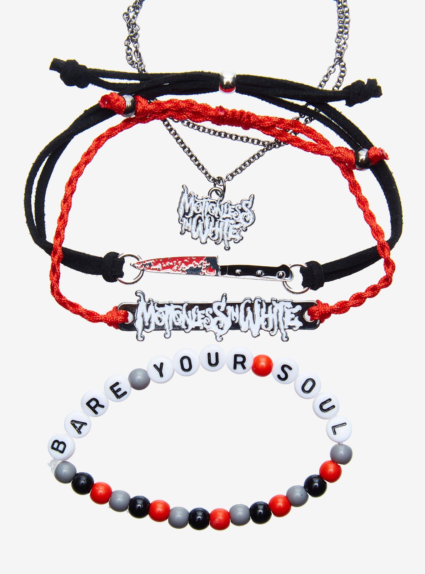 Motionless In White Logo Bracelet Set Hot Topic