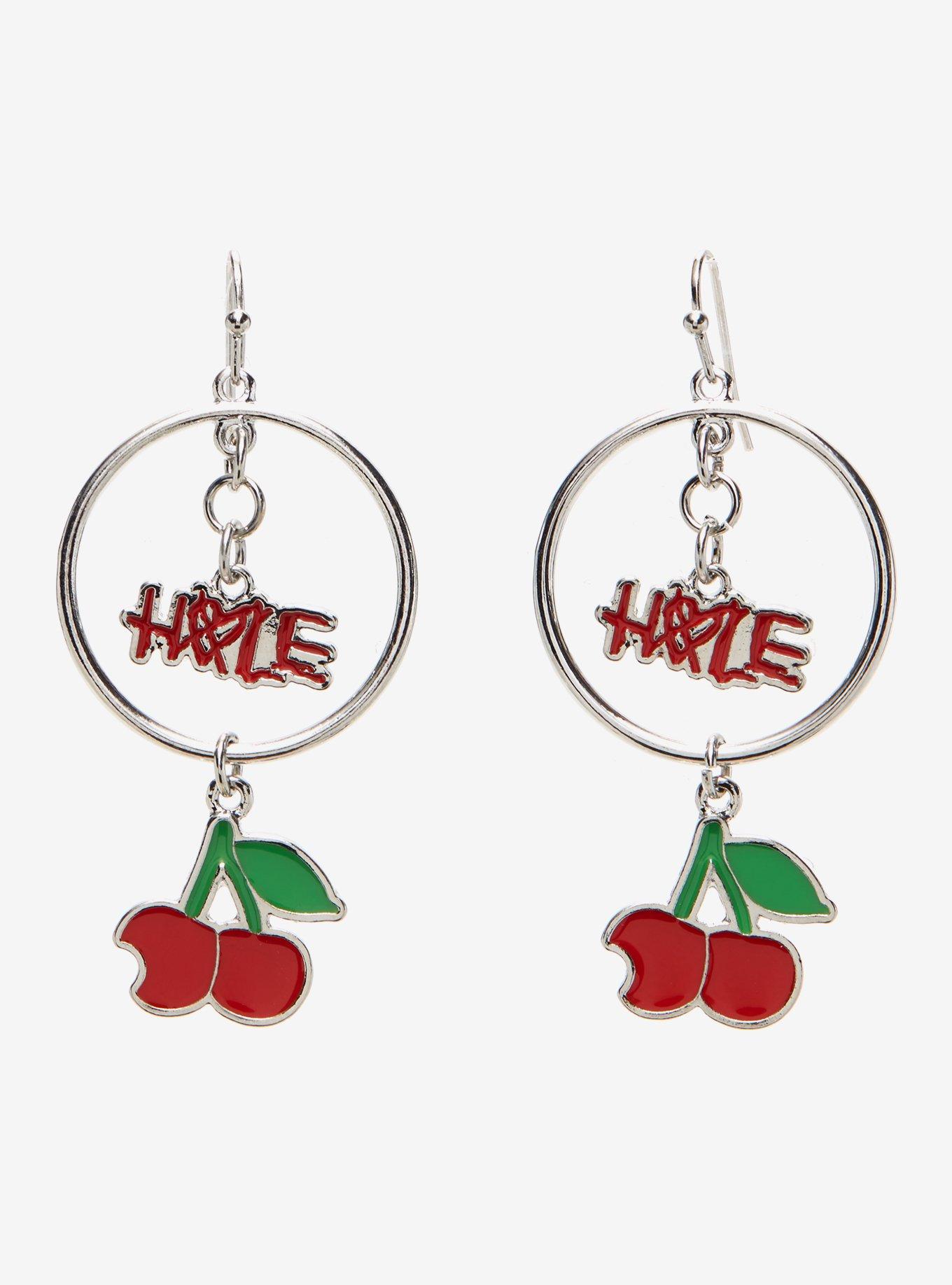 Hot topic shop cherry earrings