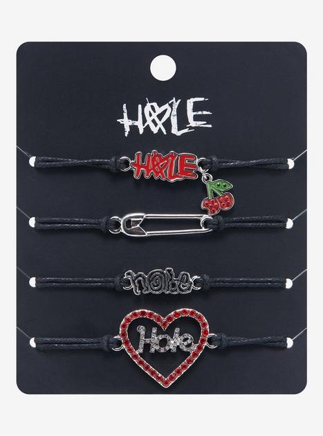 Hole Charm Cord Bracelet Set | Hot Topic