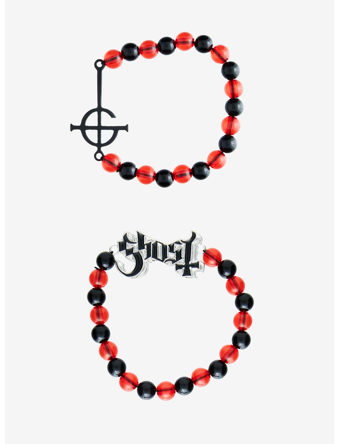 Ghost Grucifix Logo Beaded Bracelet Set, , hi-res