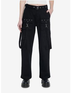 Black Suspender Carpenter Pants, , hi-res