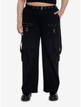 Black Suspender Carpenter Pants Plus Size, BLACK, hi-res