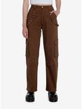 Social Collision Brown Wide Leg Suspender Pants, BROWN, hi-res