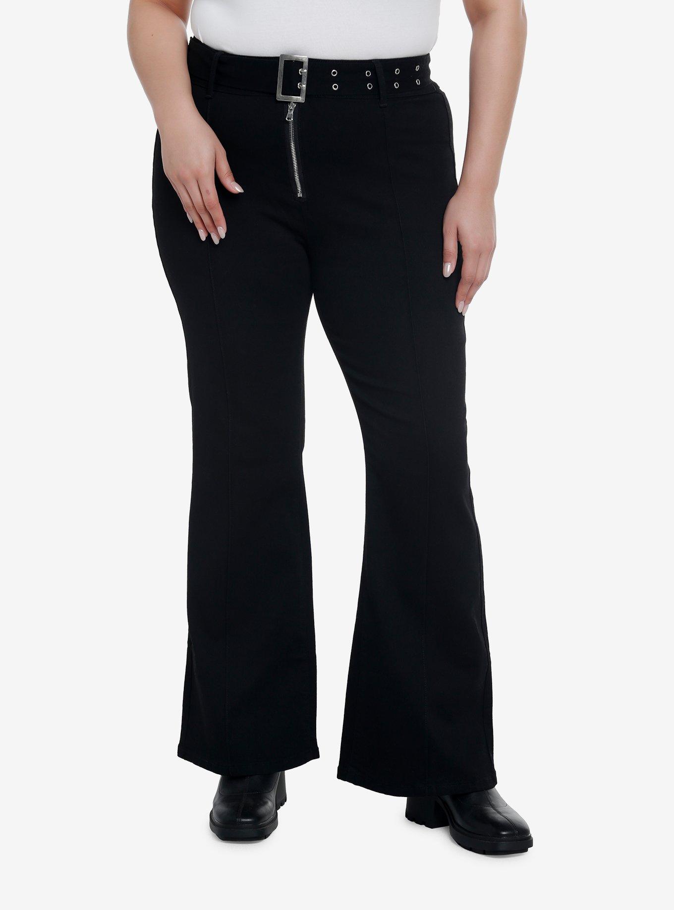 Plus Size High Waisted Flared Pants