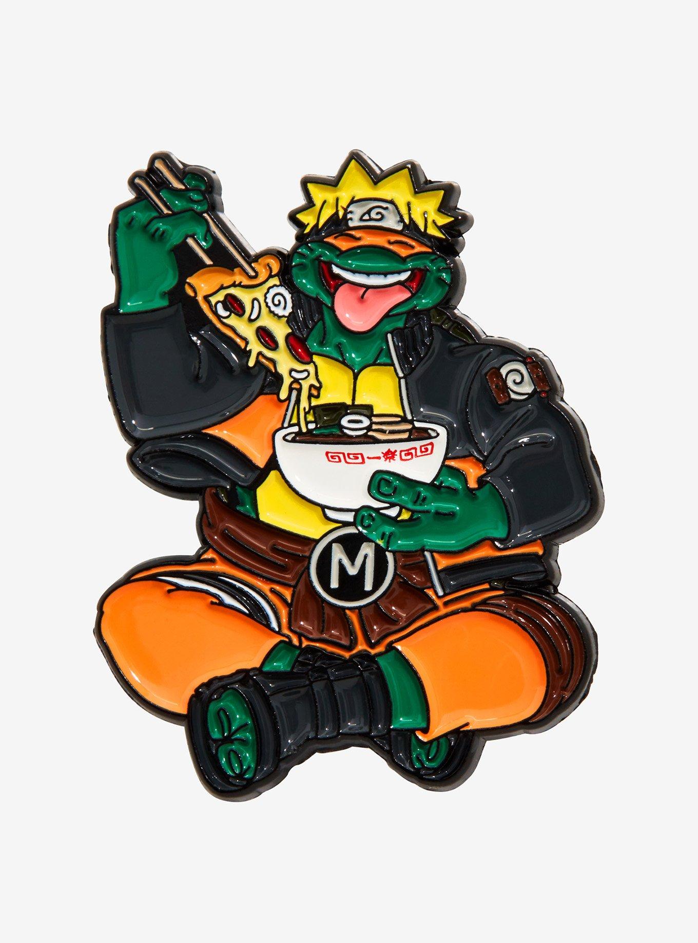 Teenage Mutant Ninja Turtles x Naruto Michelangelo as Naruto Enamel Pin - BoxLunch Exclusive, , hi-res