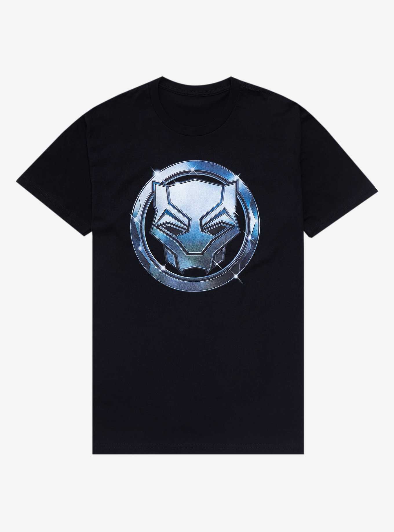 Marvel Black Panther Chrome Mask Logo T-Shirt - BoxLunch Exclusive , , hi-res
