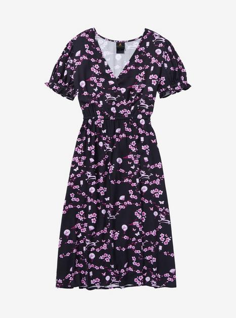 Disney Mulan Floral Icons Allover Print Wrap Dress - BoxLunch Exclusive ...