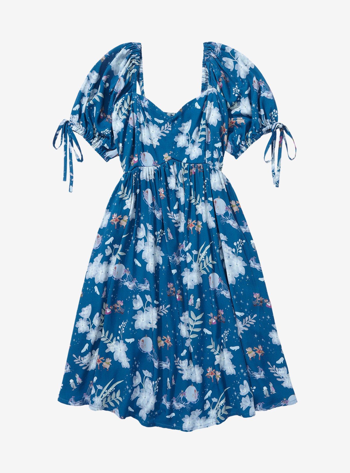 Disney Cinderella Floral Icons Allover Print Dress - BoxLunch