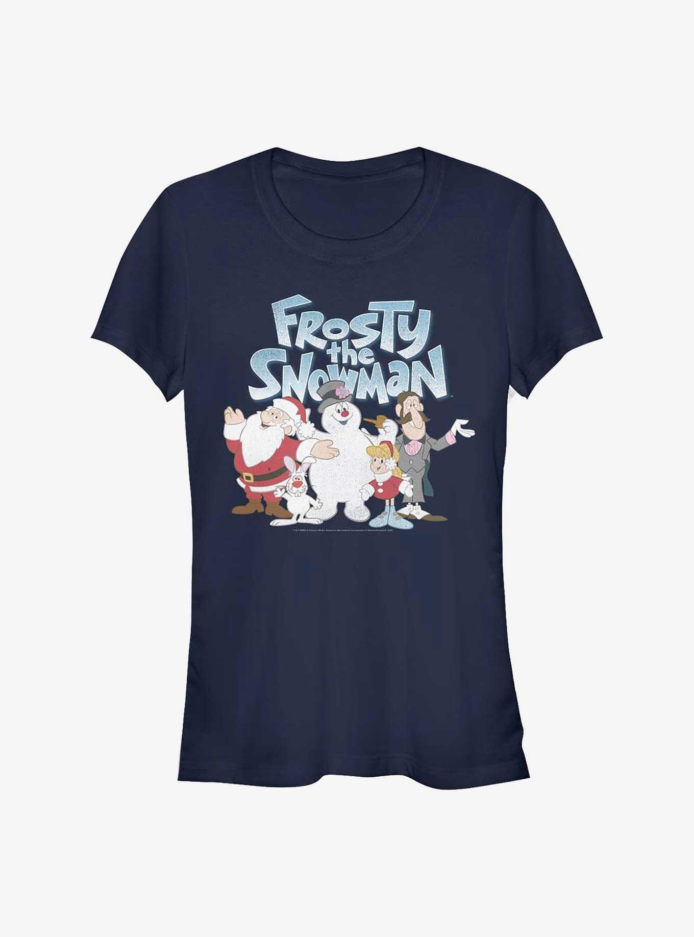 Frosty The Snowman Group Shot Girls T-Shirt, NAVY, hi-res