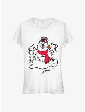 Frosty The Snowman Christmas Lights Girls T-Shirt, , hi-res