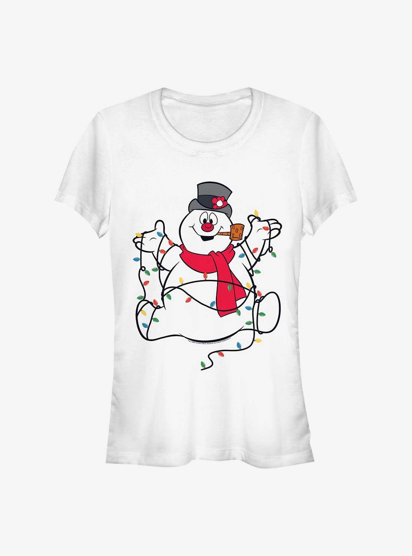 Frosty The Snowman Christmas Lights Girls T-Shirt, , hi-res