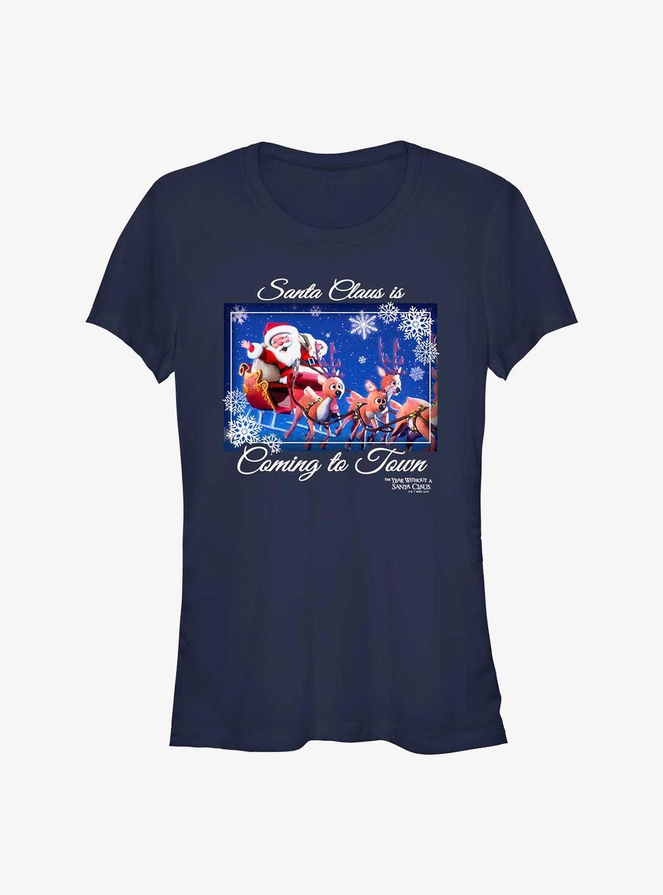 The Year Without A Santa Claus Coming To Town Girls T-Shirt, NAVY, hi-res