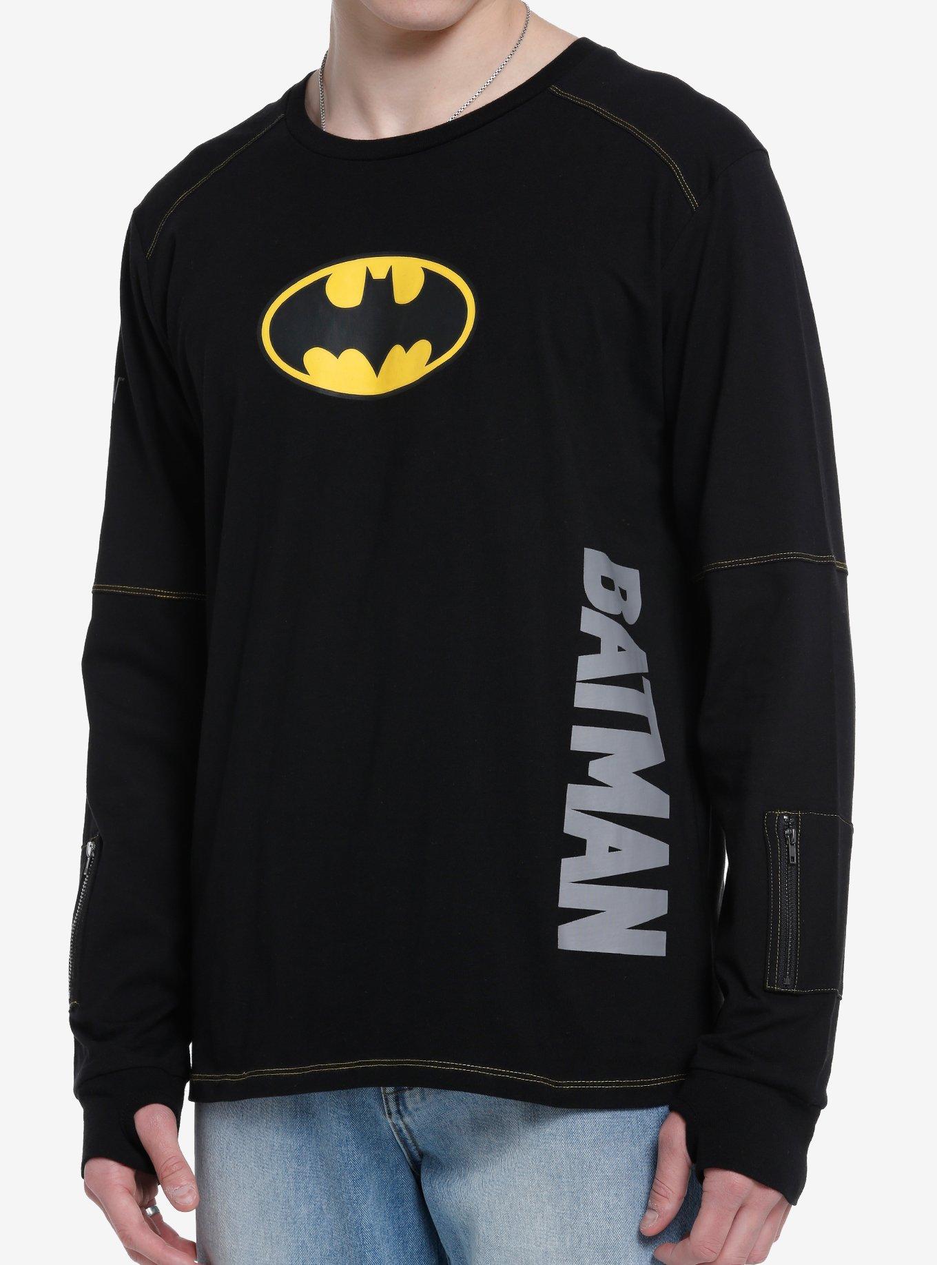 DC Comics The Flash Batman Zipper Long-Sleeve T-Shirt, BLACK GOLD, hi-res